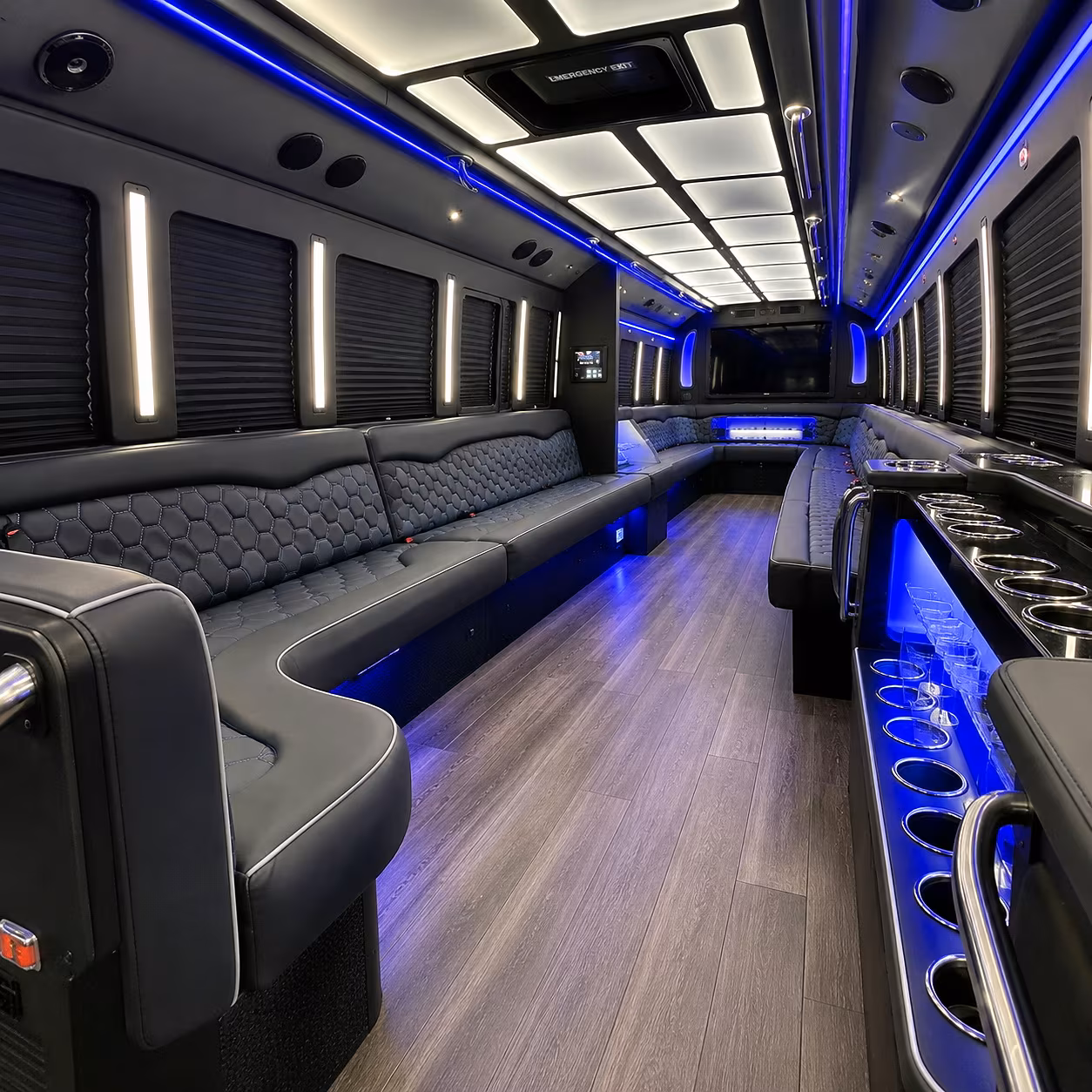 pueblo party bus rental interior